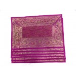 Indian Silk Table Runner with 6 Placemats & 6 Coaster in Pink Color Size 16x62